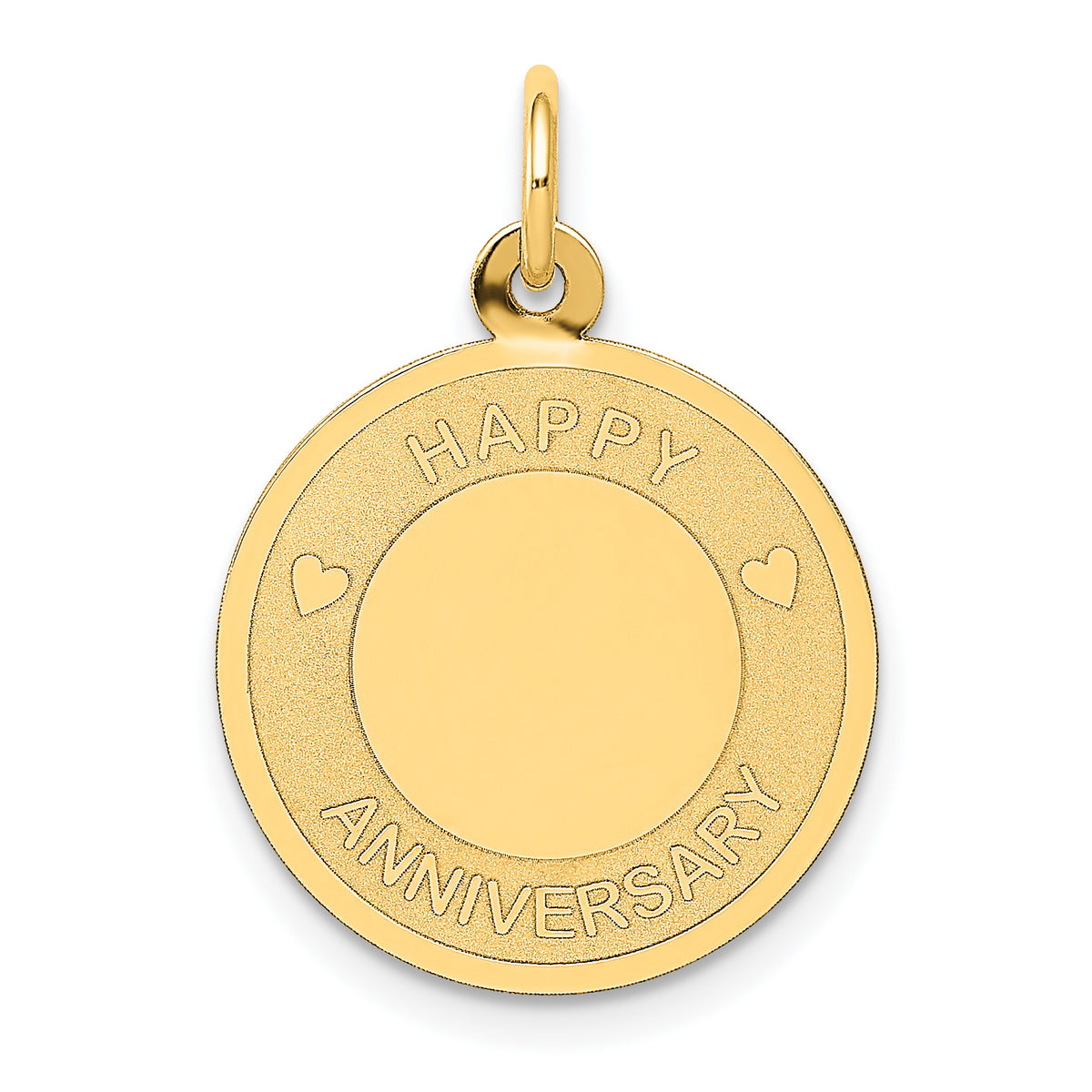 14K Gold Engravable Anniversary Pendant with Elegant Themed Design