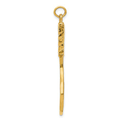 14K  3D Tennis Racquet Pendant