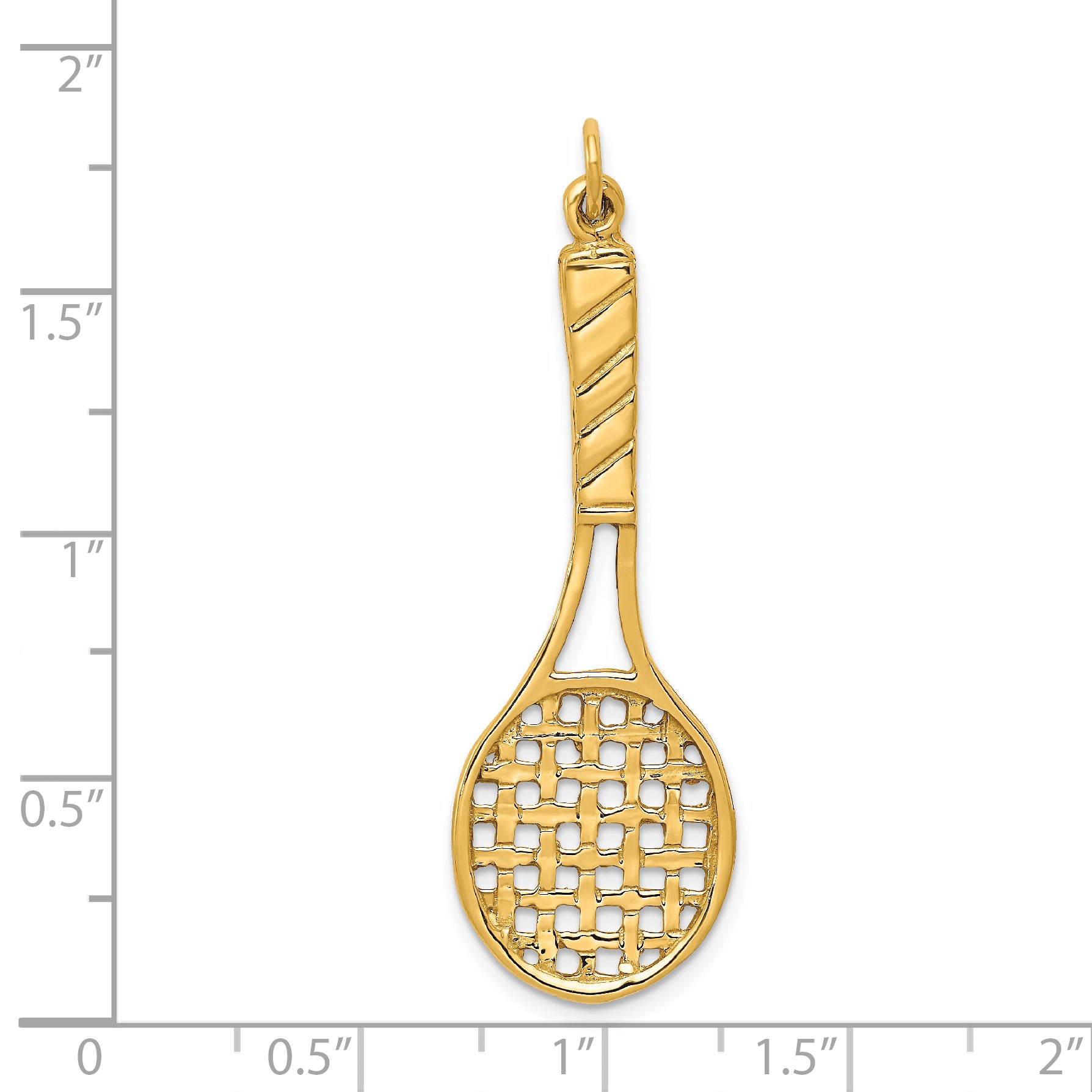 14K  3D Tennis Racquet Pendant