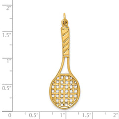 14K  3D Tennis Racquet Pendant