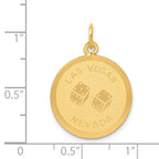 14K Gold Las Vegas Charm with Engravable Polished Finish