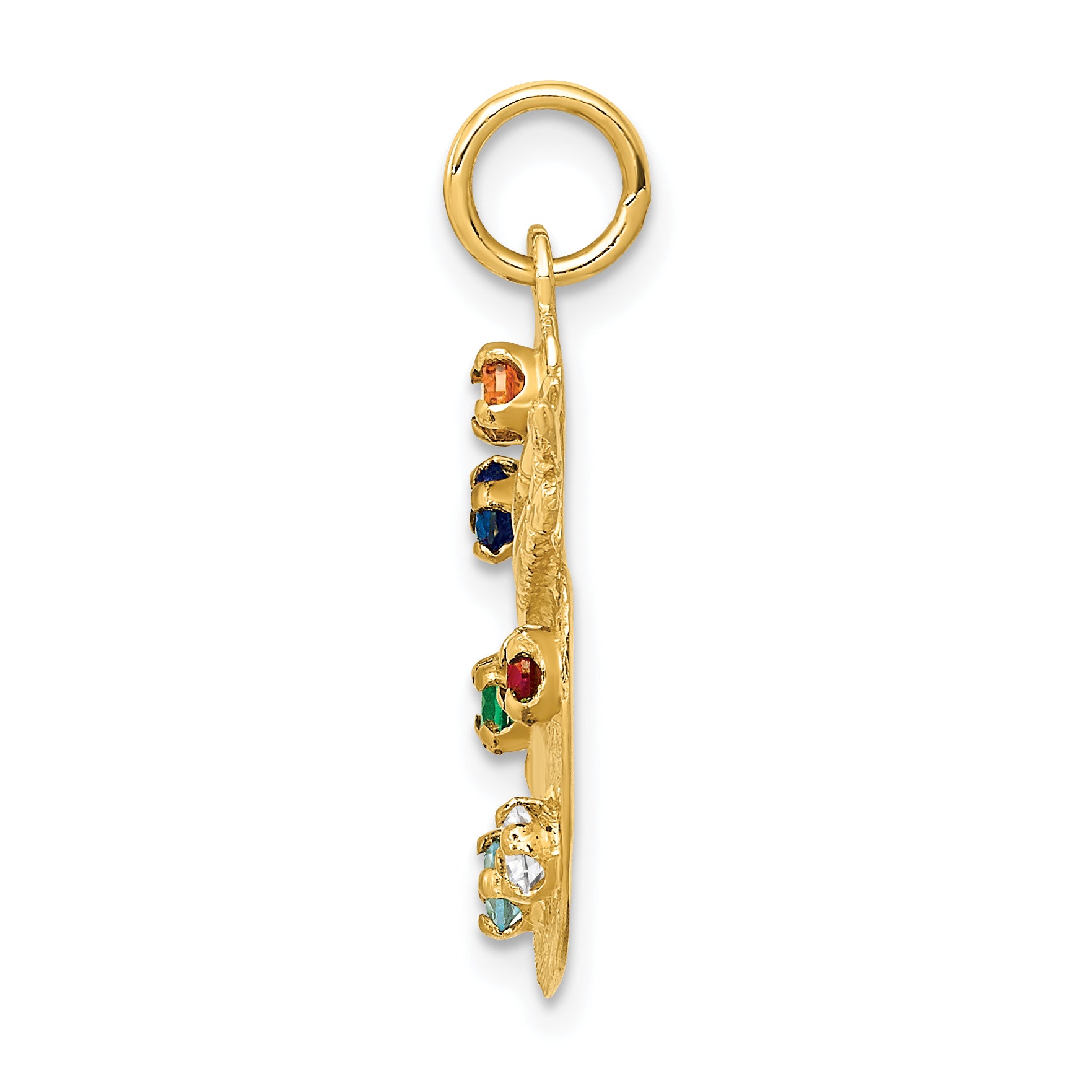 14k CZ Stones Artist Palette Charm Secondary image
