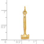 14K Gold Polished 3D Gavel Charm for Men by Sophia Jewelers