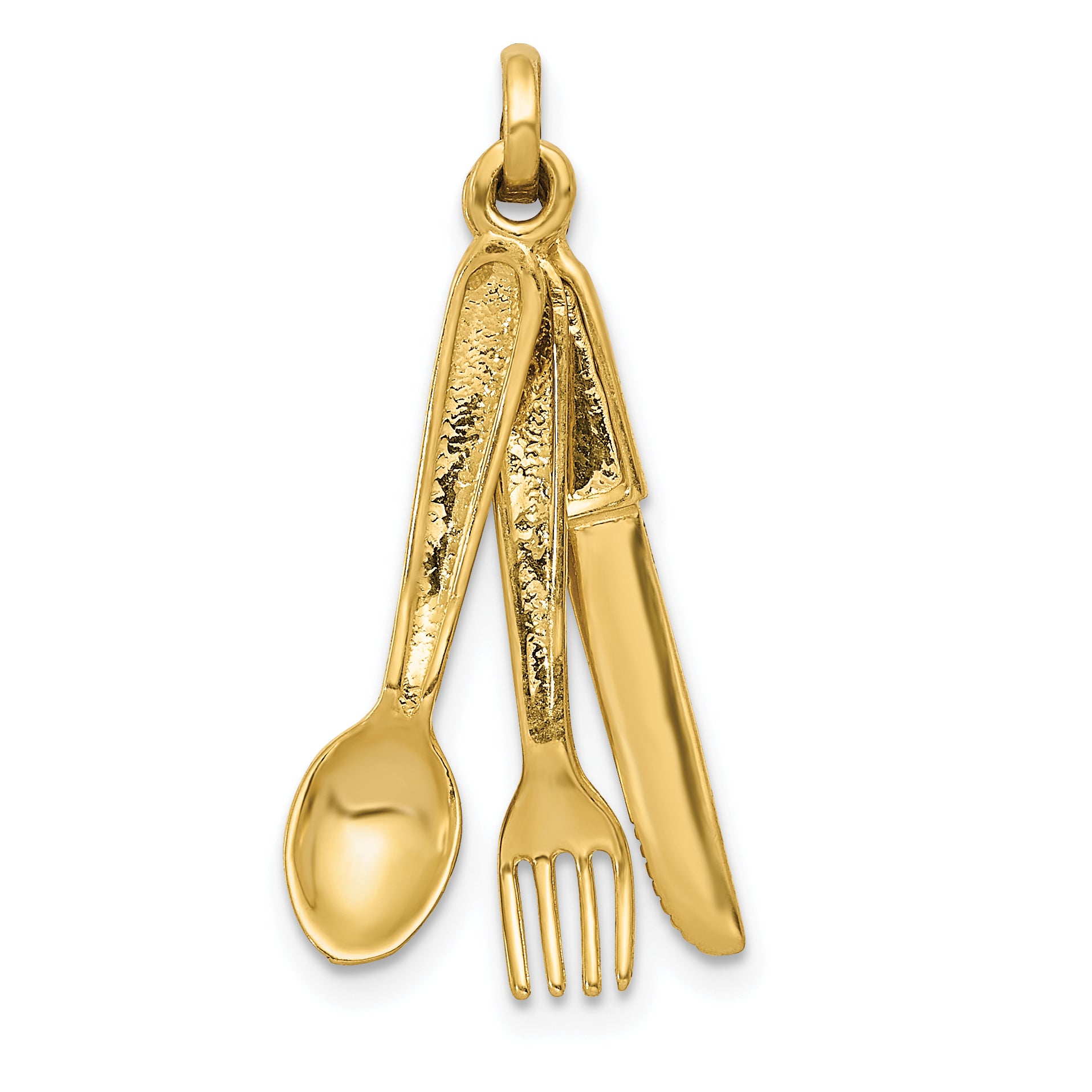 14K Knife, Fork and Spoon Charm Main image