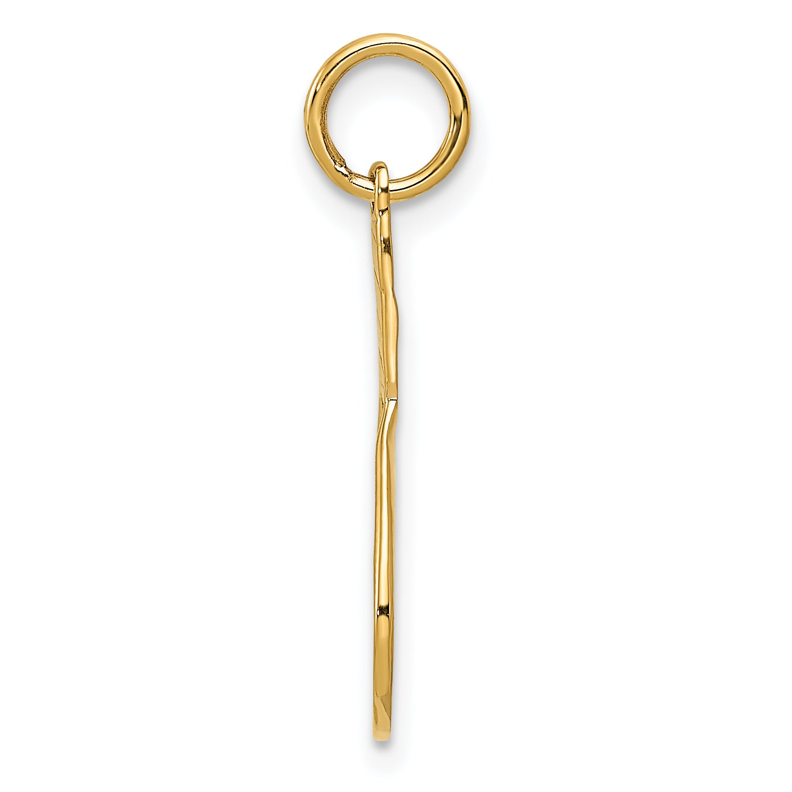 14K Gold Textured Racquet Charm with Polished Finish Secondary image
