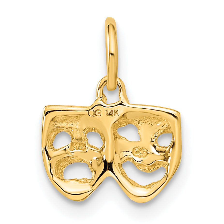 Sophia Jewelers 14K Gold Polished Comedy/Tragedy Charm Elegant Themed Jewelry