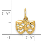 Sophia Jewelers 14K Gold Polished Comedy/Tragedy Charm Elegant Themed Jewelry