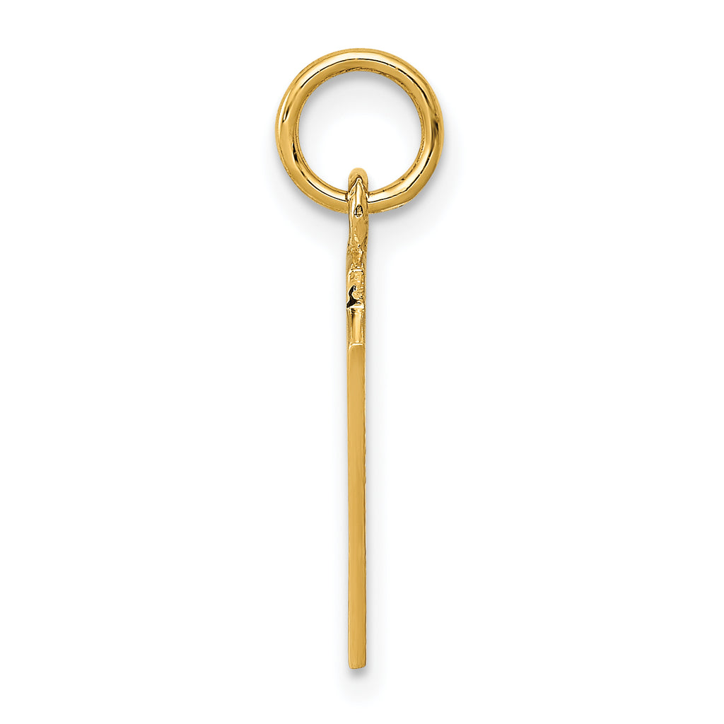 14K Gold Enameled Blackjack Charm for Men Polished Finish