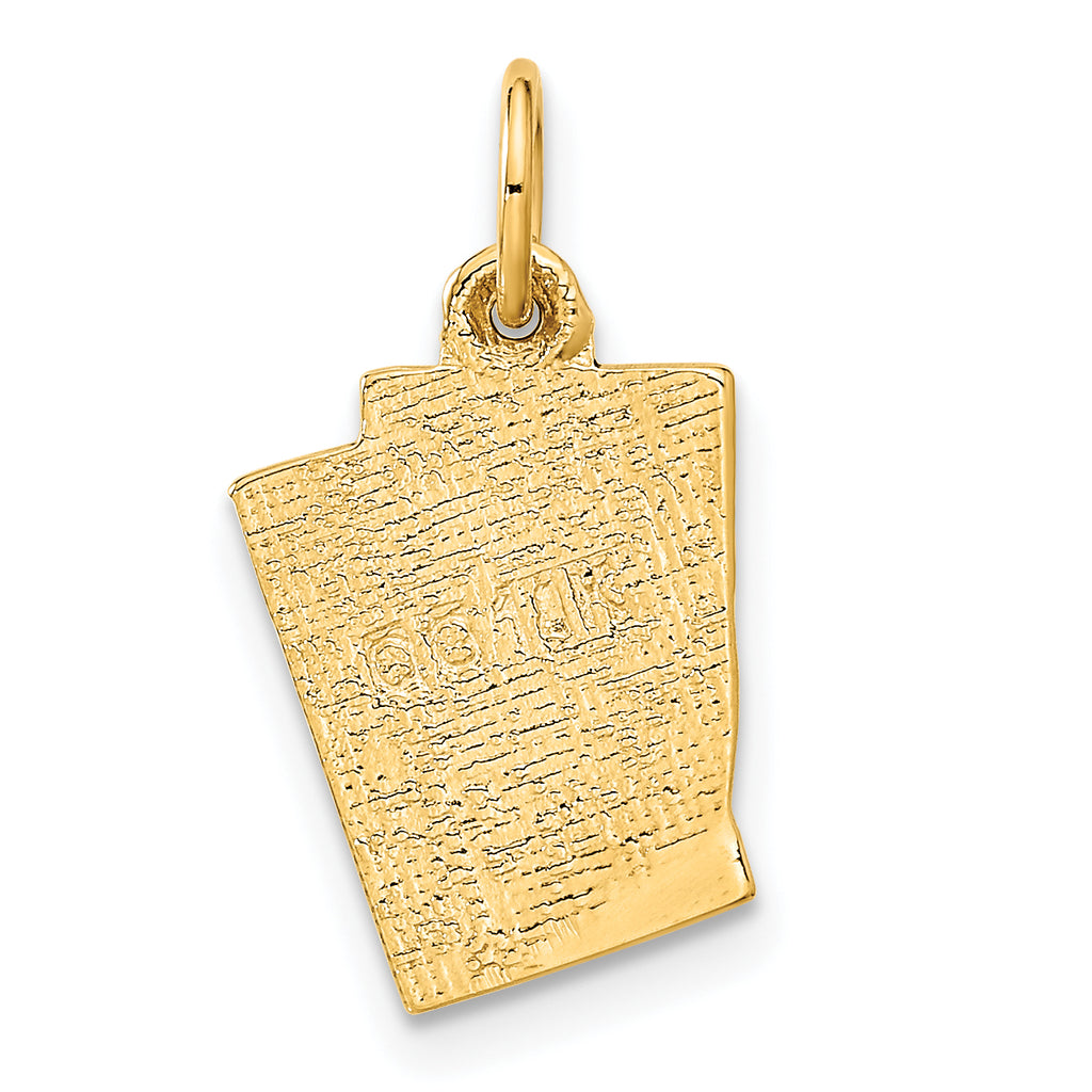 14K Gold Enameled Blackjack Charm for Men Polished Finish