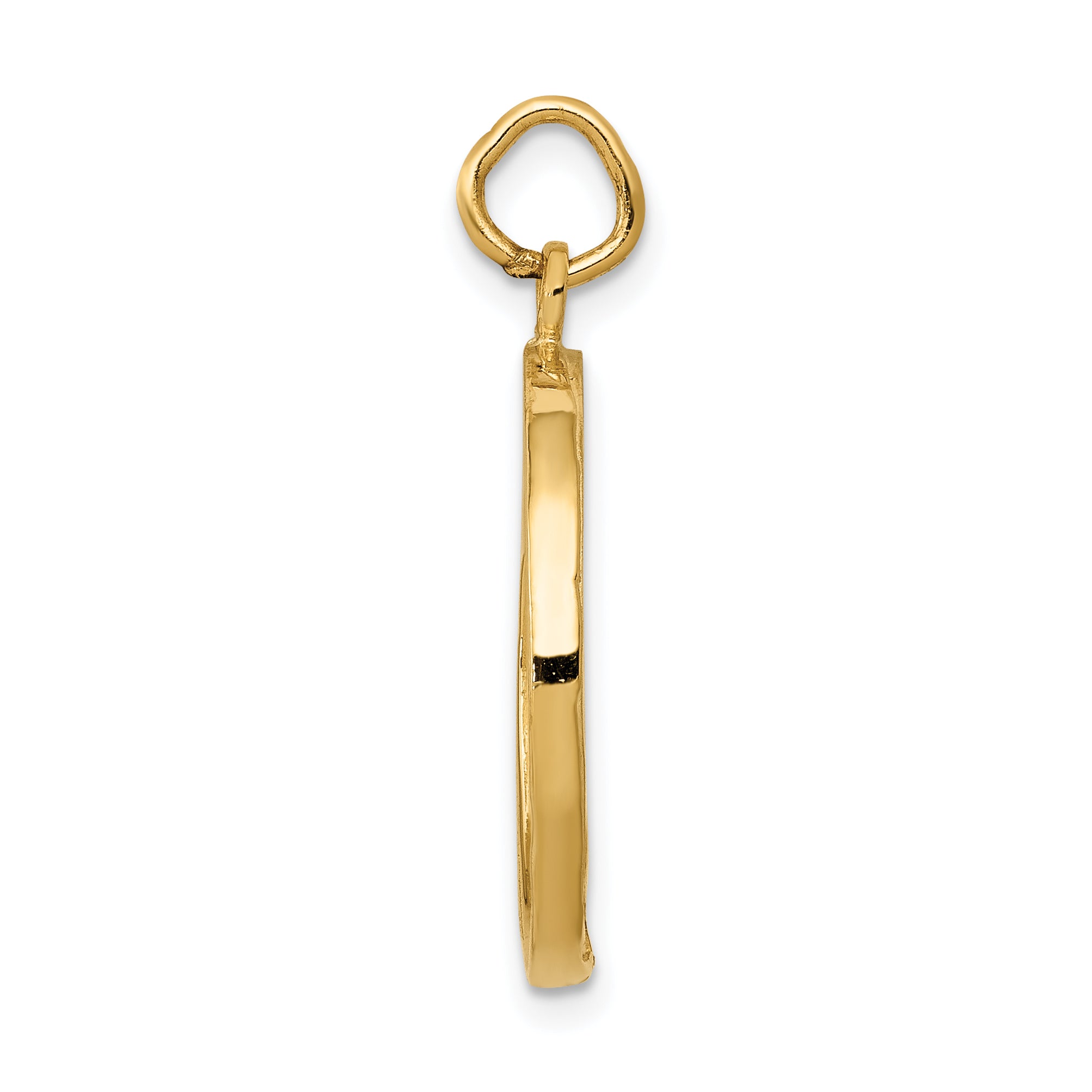 14K Gold Chicago Skyline Charm with Polished Finish