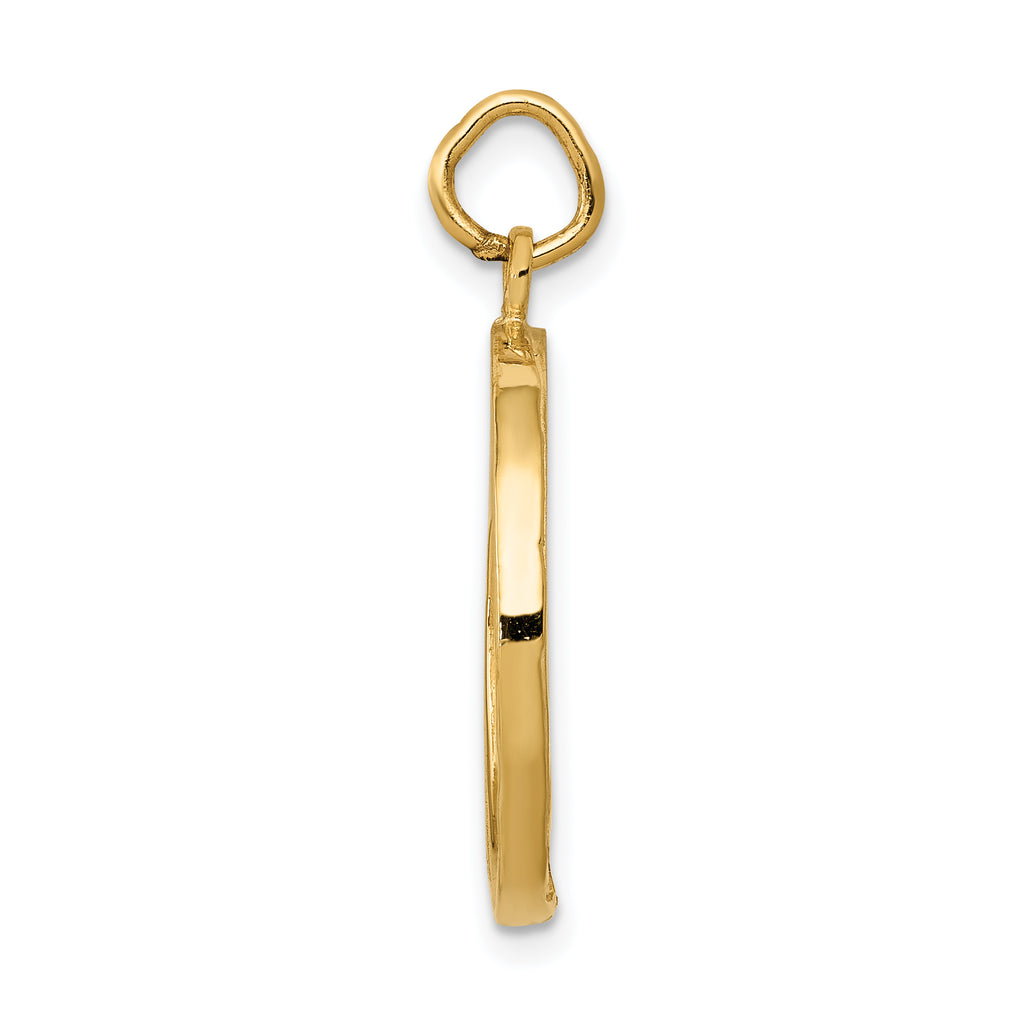 14K Gold Chicago Skyline Charm with Polished Finish