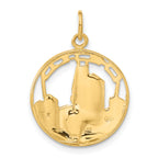 14K Gold Chicago Skyline Charm with Polished Finish