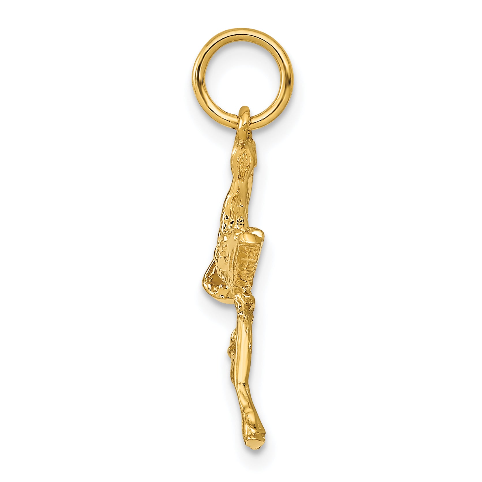 14K Gold 3D Stork Charm Pendant Elegant Themed Design Secondary image