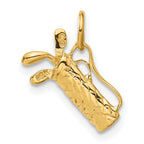14K Gold 3D Textured Golf Bag Charm for Men