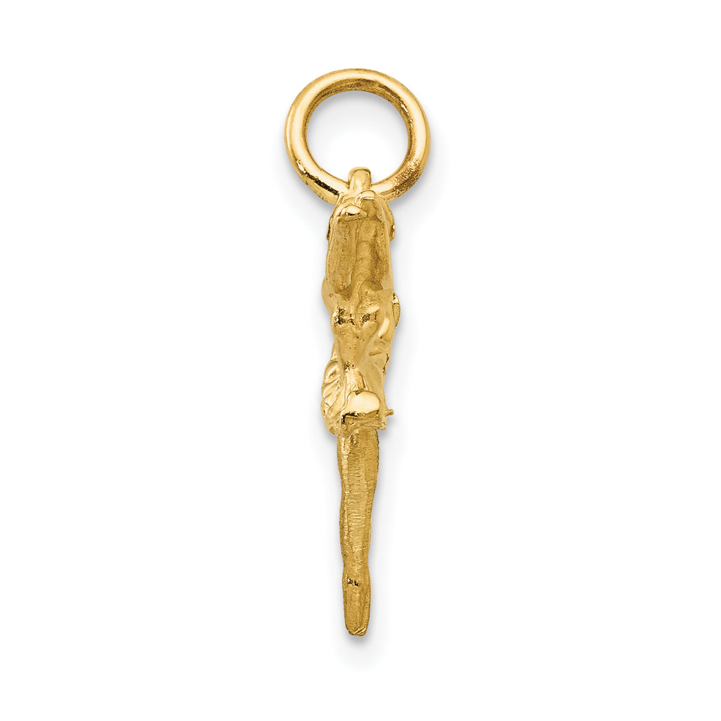 14K Gold 3D Ballerina Charm with Polished Finish