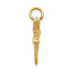 14K Gold 3D Ballerina Charm with Polished Finish