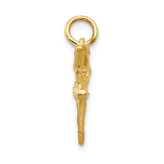 14K Gold 3D Ballerina Charm with Polished Finish