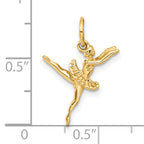 14K Gold 3D Ballerina Charm with Polished Finish
