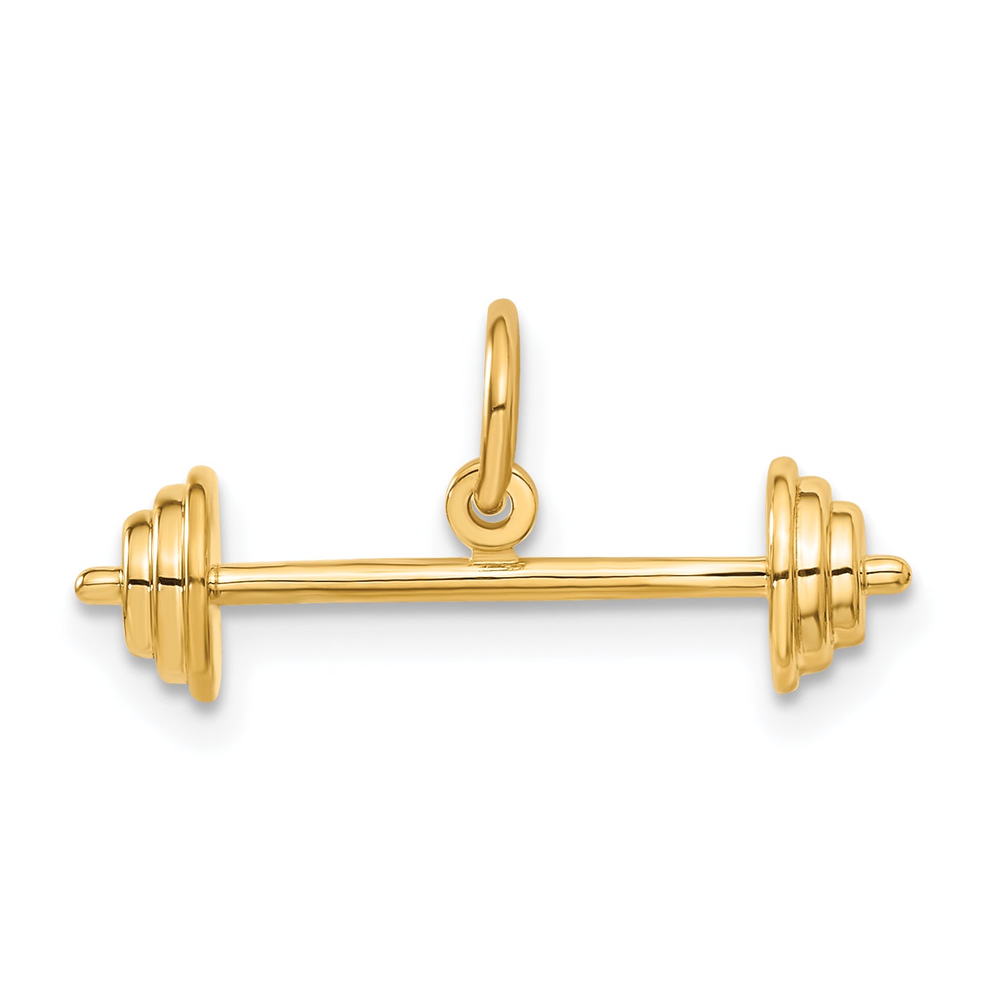 14K 3D Barbell Charm Main image