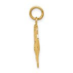 14K Gold #1 Mom Heart Charm with Polished Elegant Finish