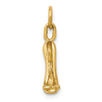 14K Gold 3D High Heel Shoe Charm with Polished Finish