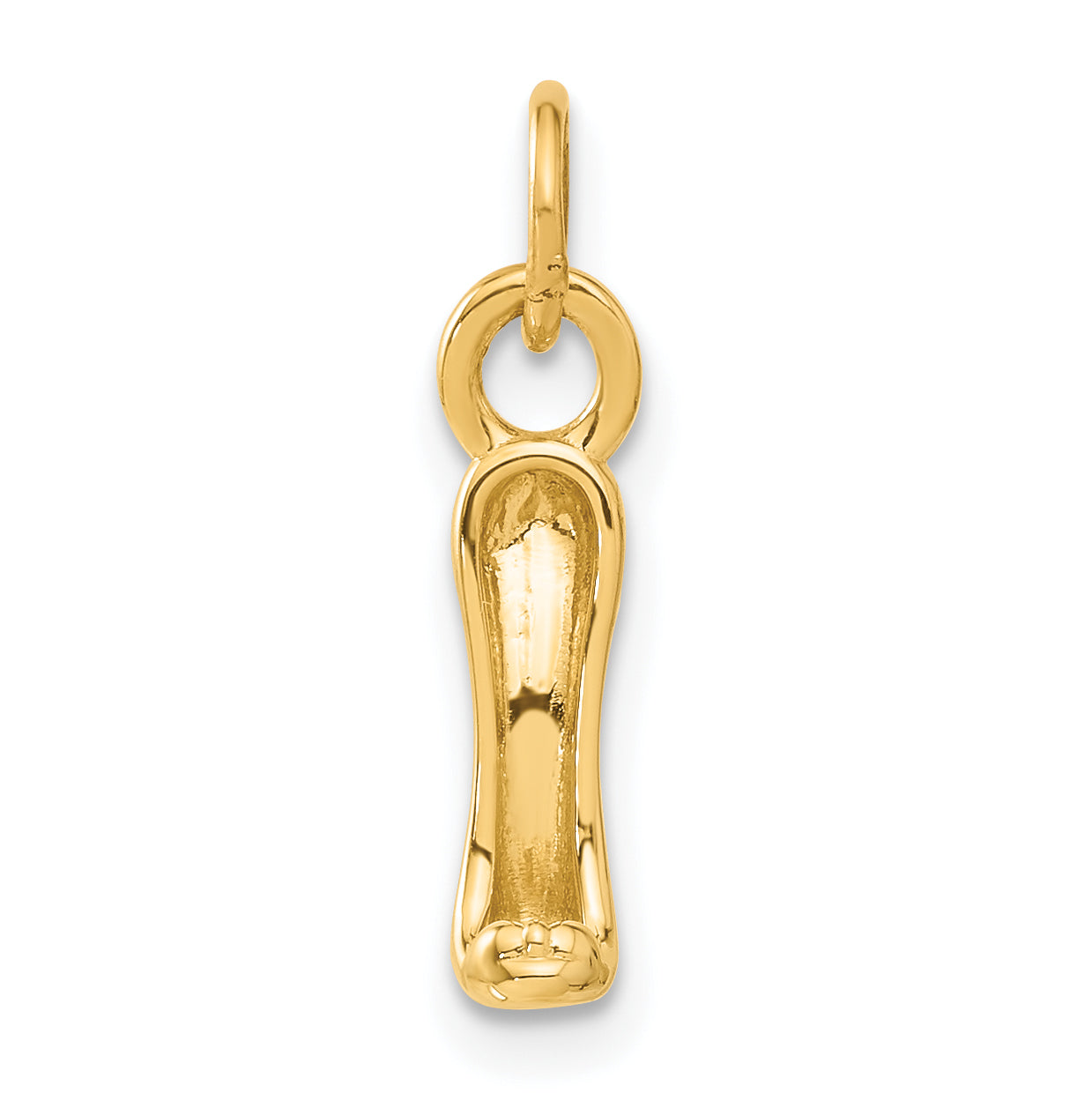 14K Gold 3D High Heel Shoe Charm with Polished Finish