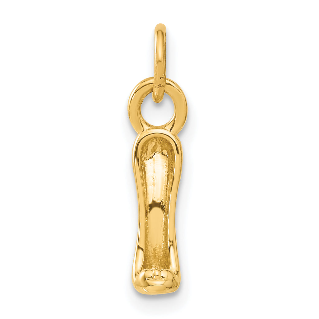 14K Gold 3D High Heel Shoe Charm with Polished Finish
