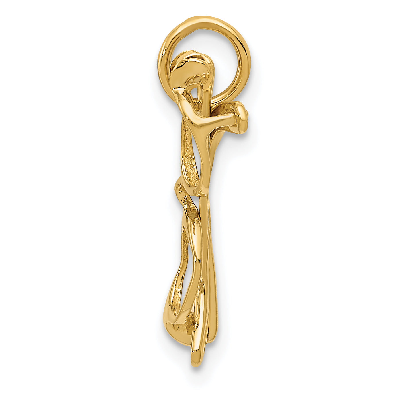 14K Gold Moveable Glasses Charm with Polished 3D Unisex Design Secondary image