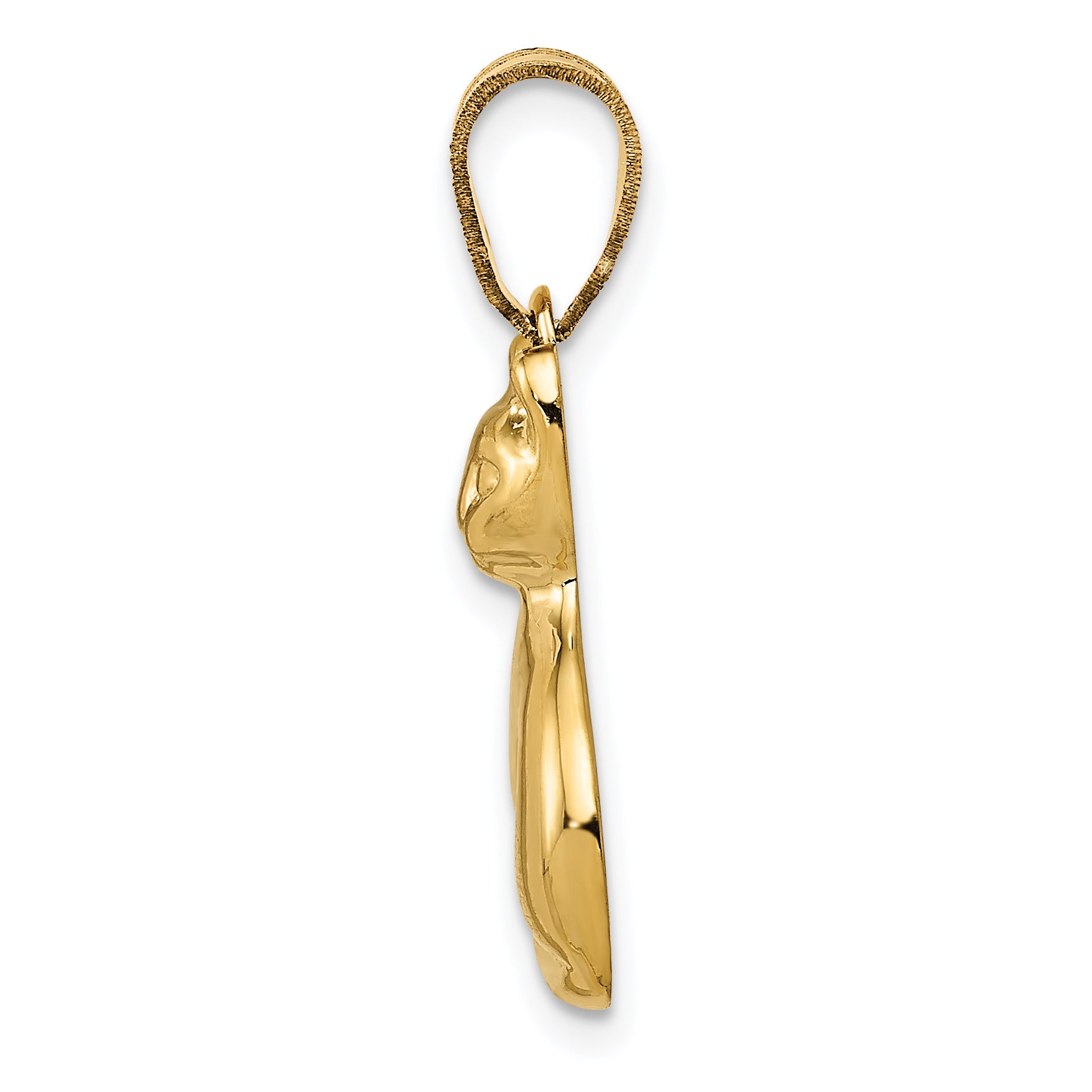 14K Yellow Gold Cat Charm Pendant with Elegant Design