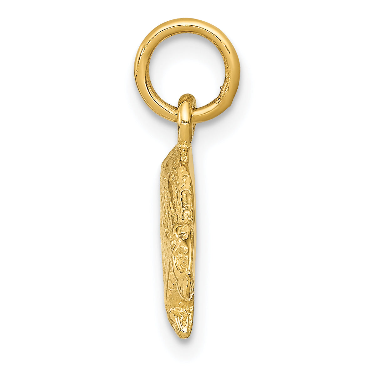 14K Gold Beaver Charm Men's Pendant with Polished Textured Finish Secondary image