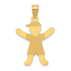 14k Laser Polished Boy with Hat Charm
