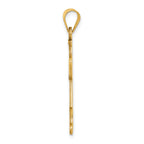 14K Gold Laser Cut Girl Charm Pendant Elegant Yellow Finish