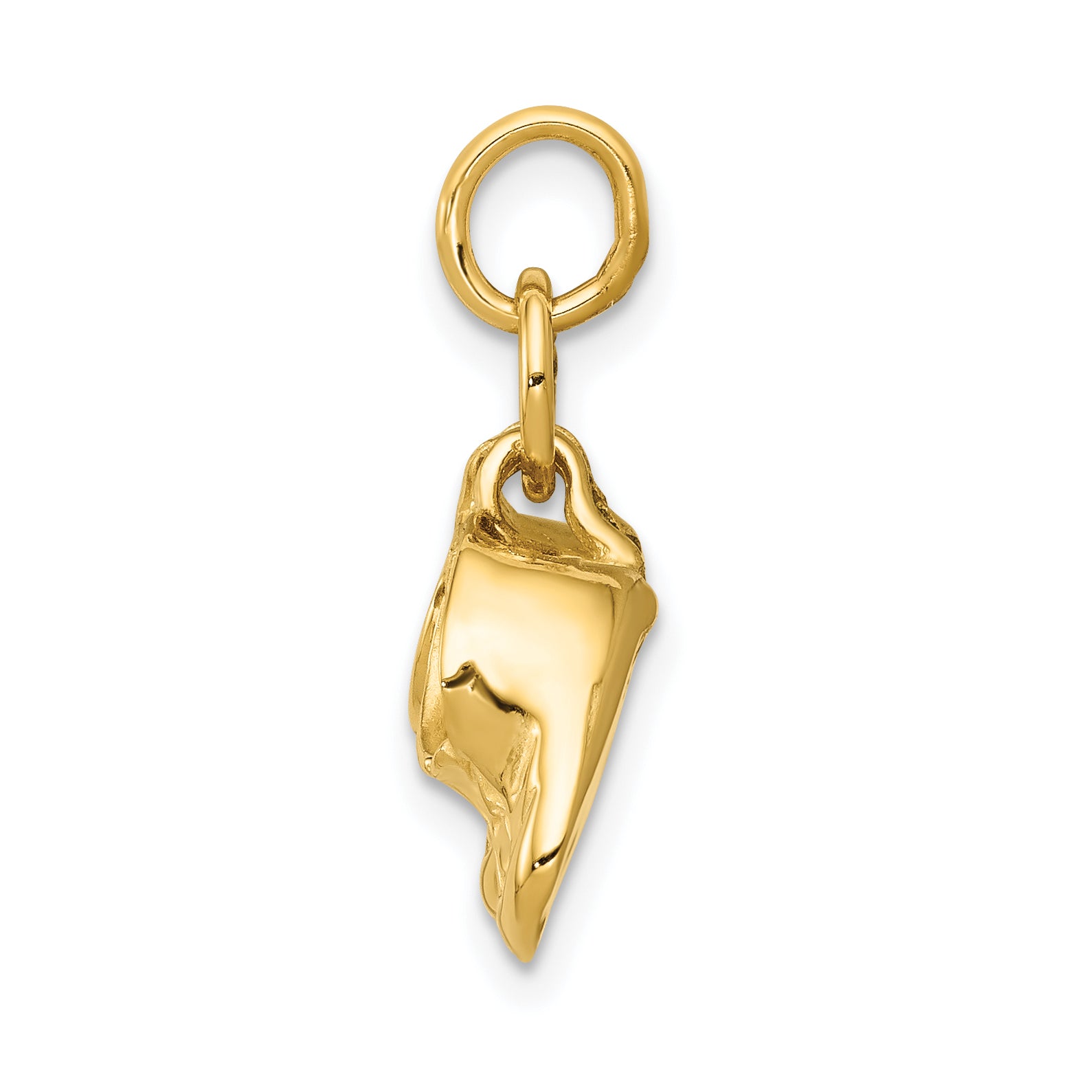 14K Gold 3D Moveable Baby Shoes Charm with Polished Finish