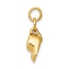 14K Gold 3D Moveable Baby Shoes Charm with Polished Finish