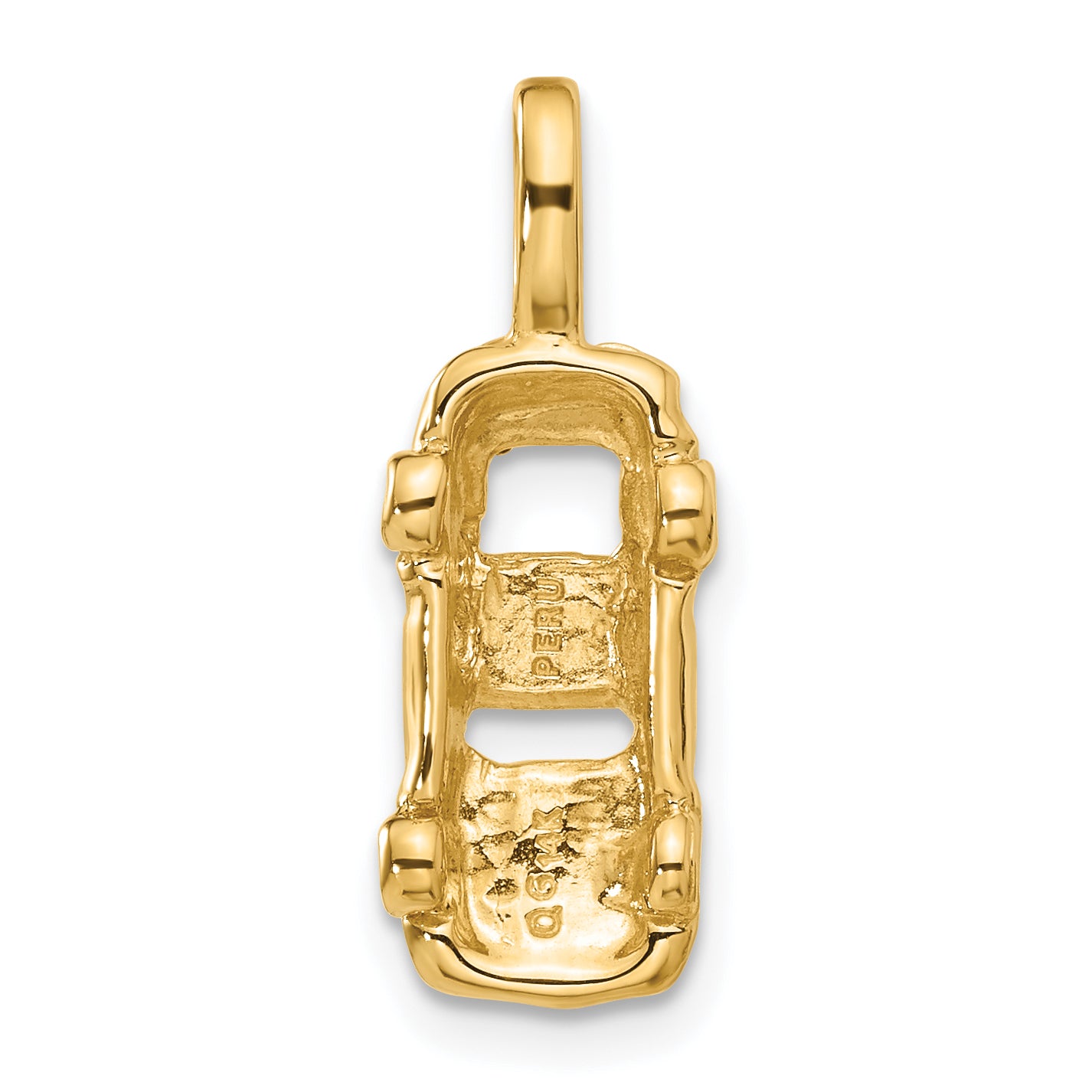 14K Gold 3D Sports Car Charm with Polished Finish for Men