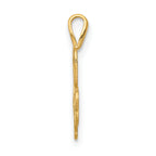 14K Gold Heart Clover Charm with Polished Finish Elegant Jewelry Piece
