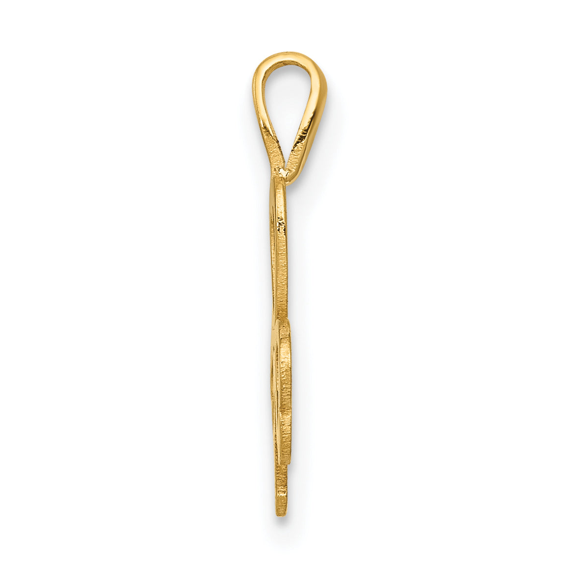 14K Gold Heart Clover Charm with Polished Finish Elegant Jewelry Piece