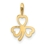 14K Gold Heart Clover Charm with Polished Finish Elegant Jewelry Piece