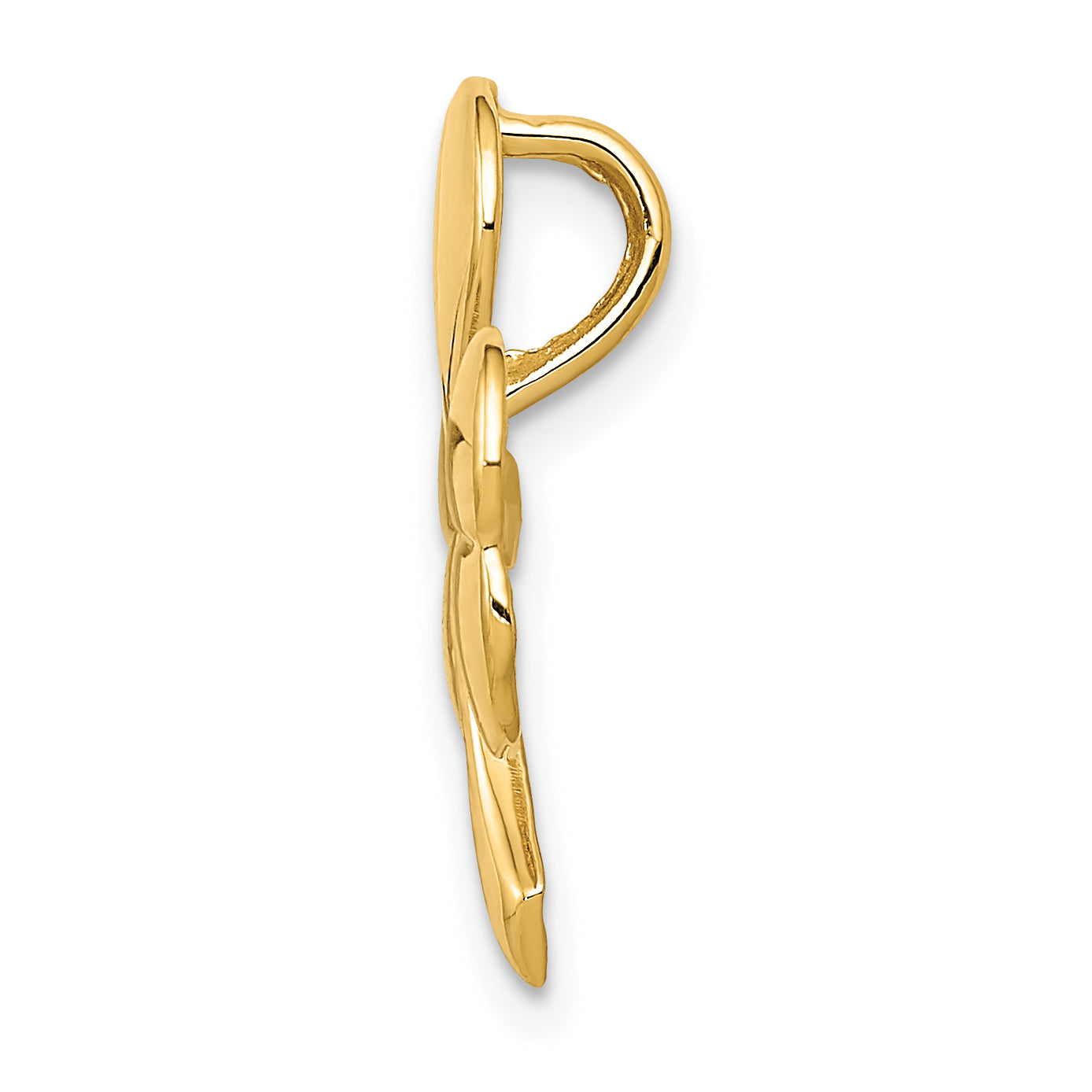 14K Gold Shamrock Slide Pendant Polished Elegant Design Secondary image