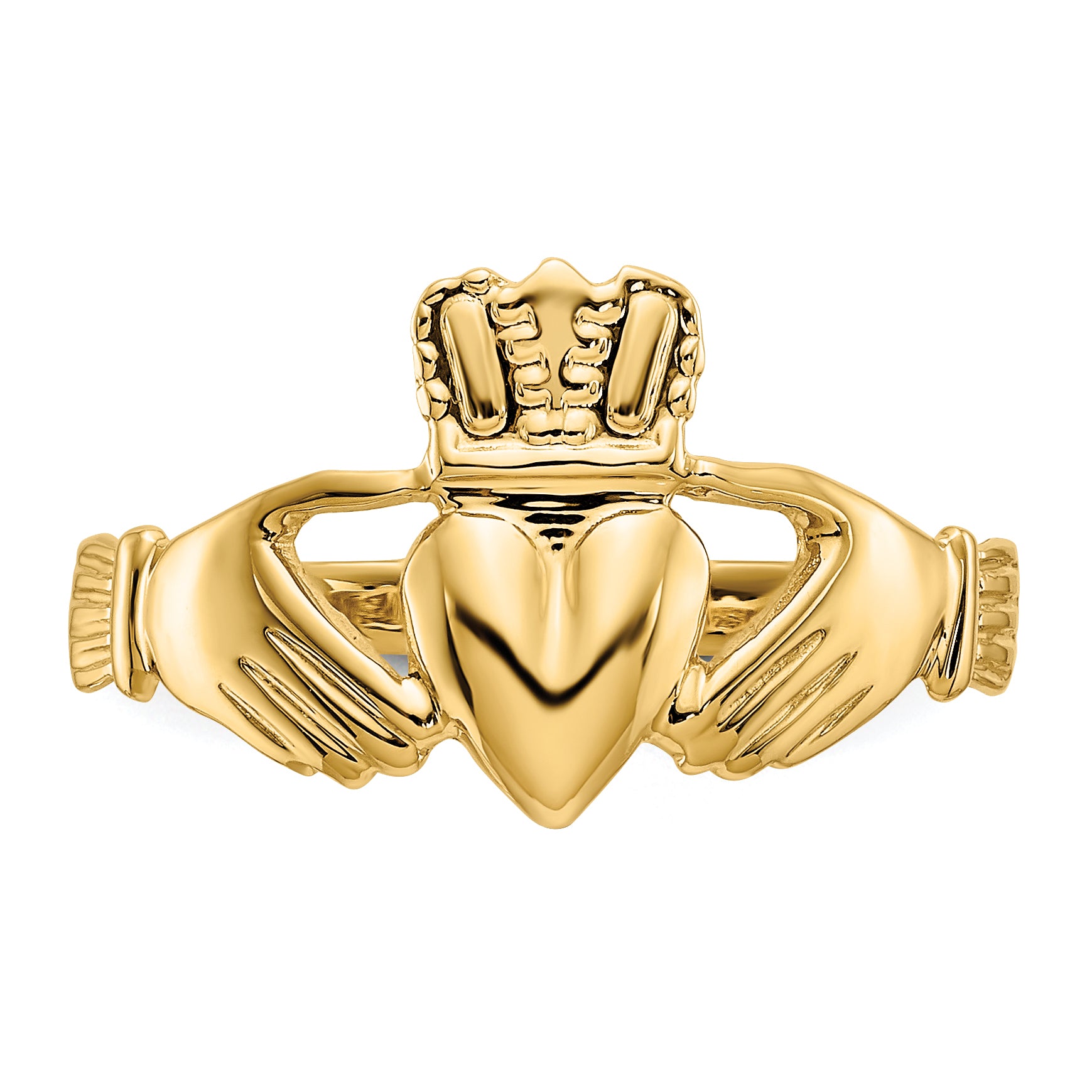 14k Polished Claddagh Ring - 6