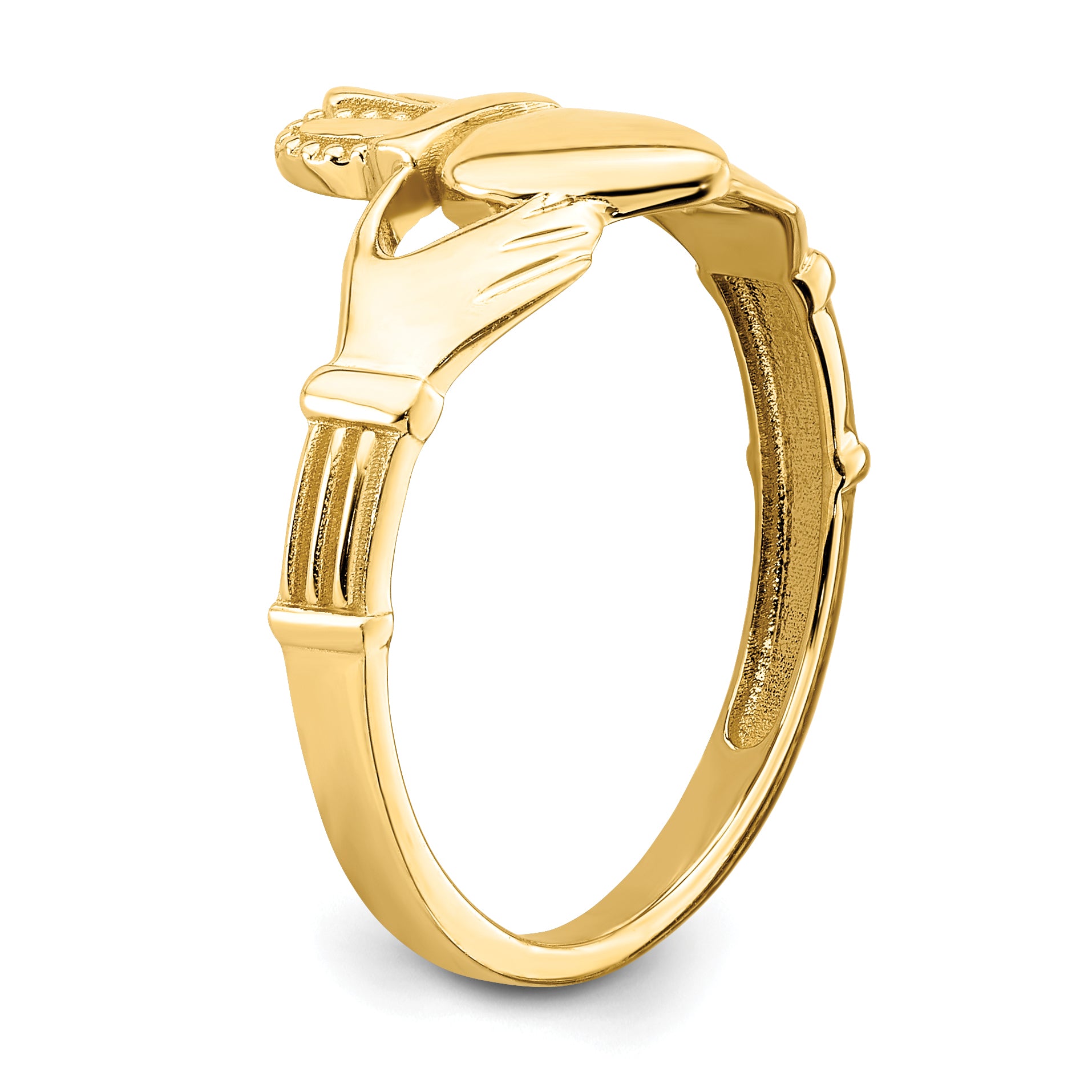 14k Polished Claddagh Ring - 6