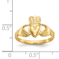 14k Polished Claddagh Ring - 6