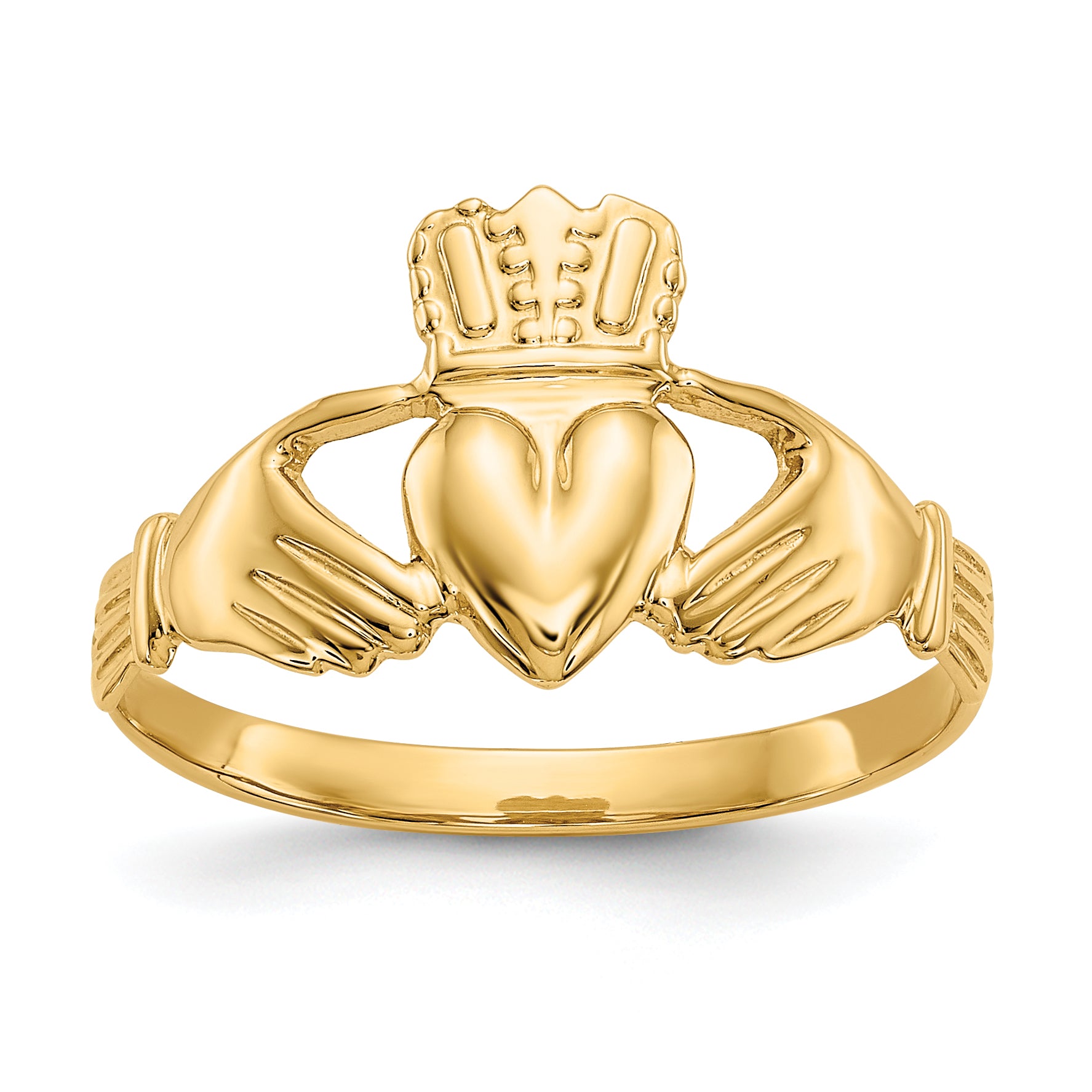 14k Polished Claddagh Ring Main image