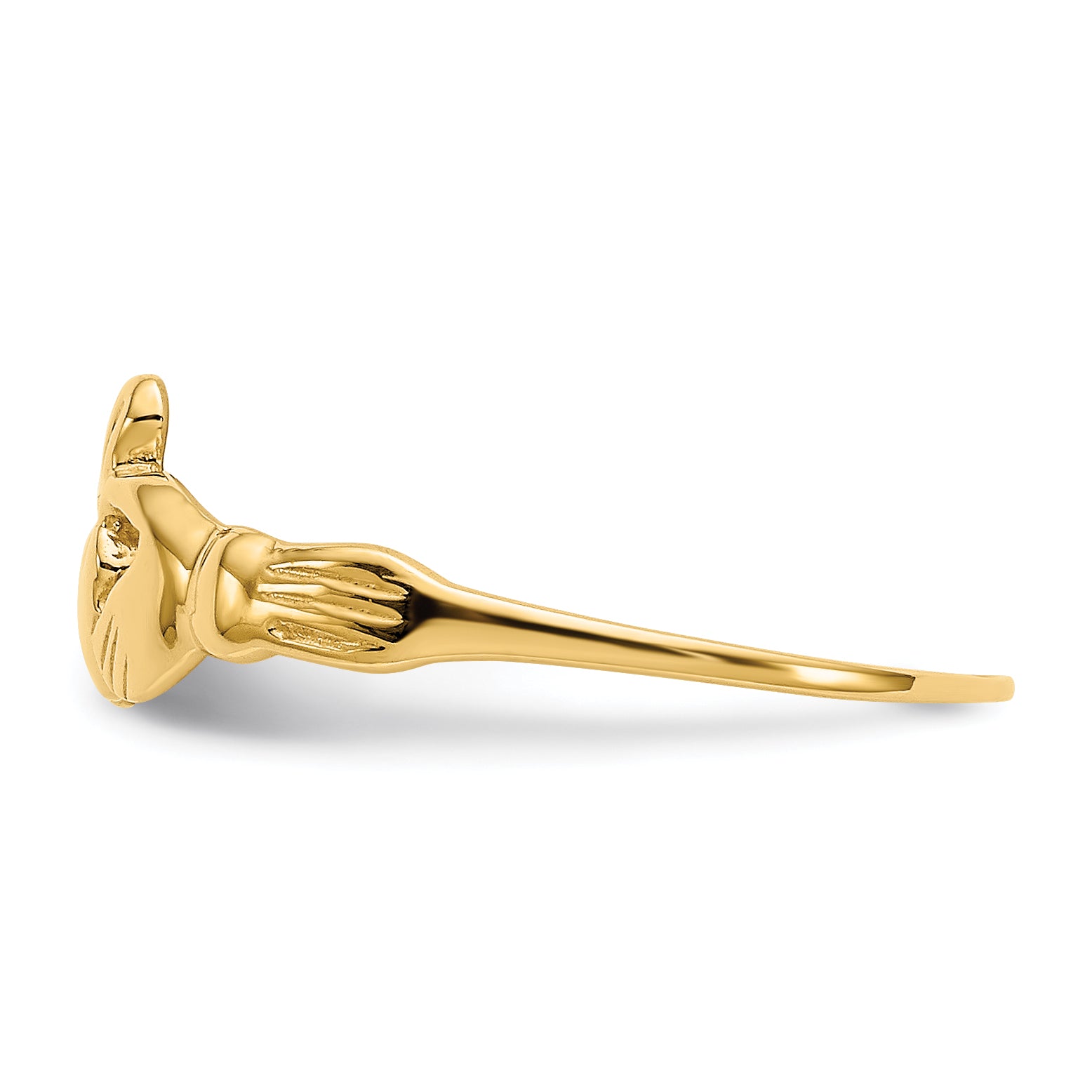 14k Childs Polished Claddagh Ring - 4.5
