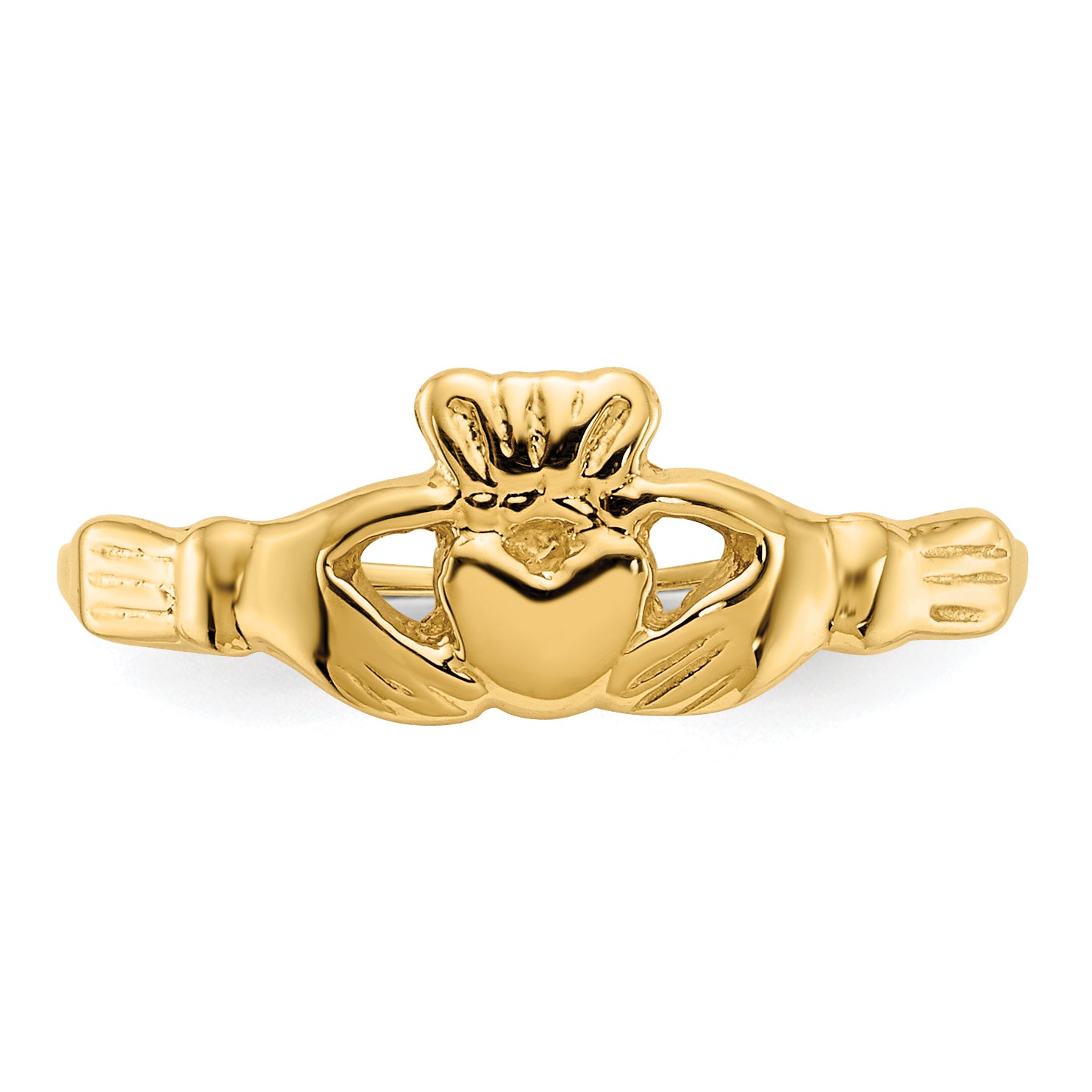 14k Childs Polished Claddagh Ring - 4.5