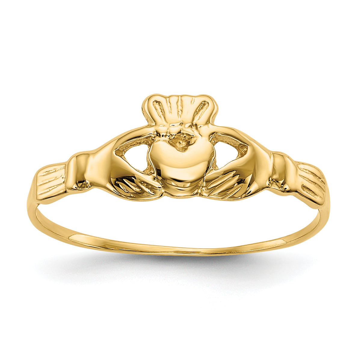 14k Childs Polished Claddagh Ring