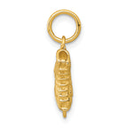 14K Gold 3D Ice Skate Charm with Polished Textured Finish