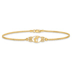 14k Polished Dolphin 9in Anklet