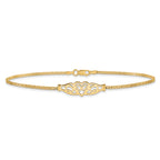 14k Polished Filigree Heart 9in Anklet