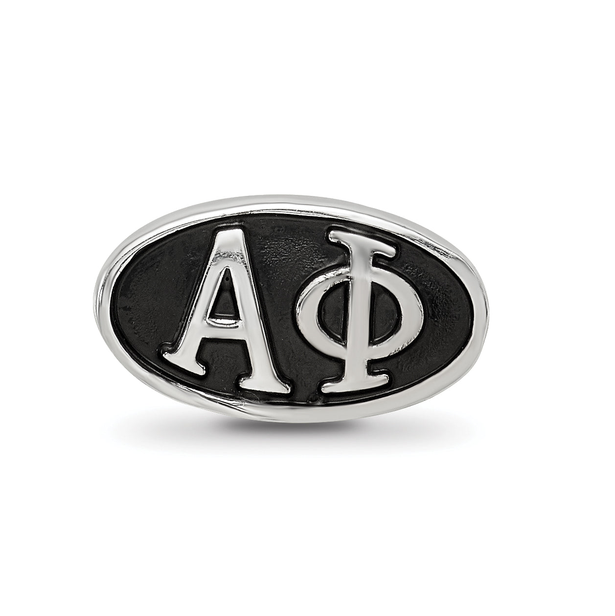 Sterling Silver LogoArt Alpha Phi Sorority Greek Letters Enameled Oval Bead